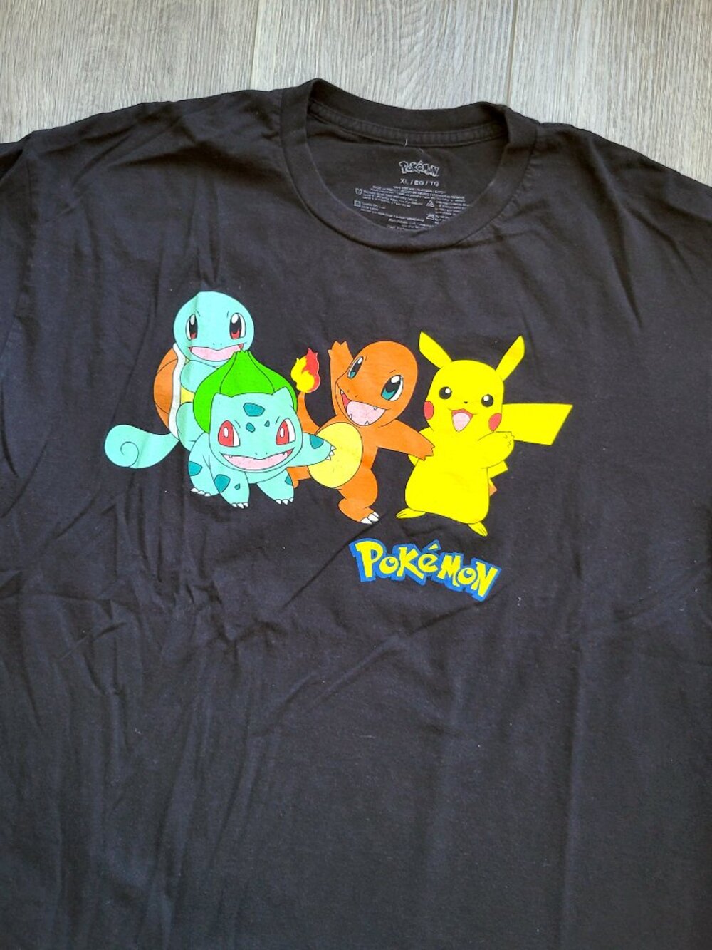 Pokemon original starters black t-shirt, size XL - Picture 2 of 7